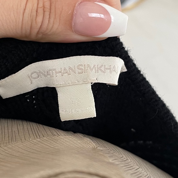 Jonathan Simkhai Turtle Neck Asymmetric Sweater Black size XS - Picture 7 of 9